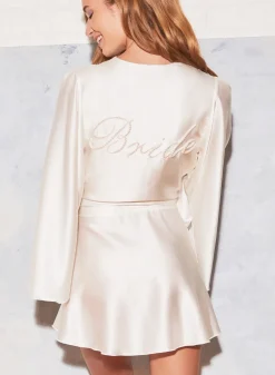 Bride Embroidered Angel Sleeve Robe