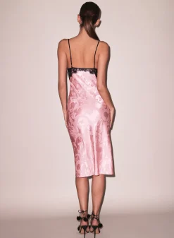 Butterfly Jacquard Slip Dress
