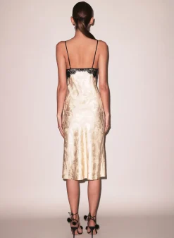 Butterfly Jacquard Slip Dress