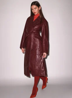 Croc Leather Trench