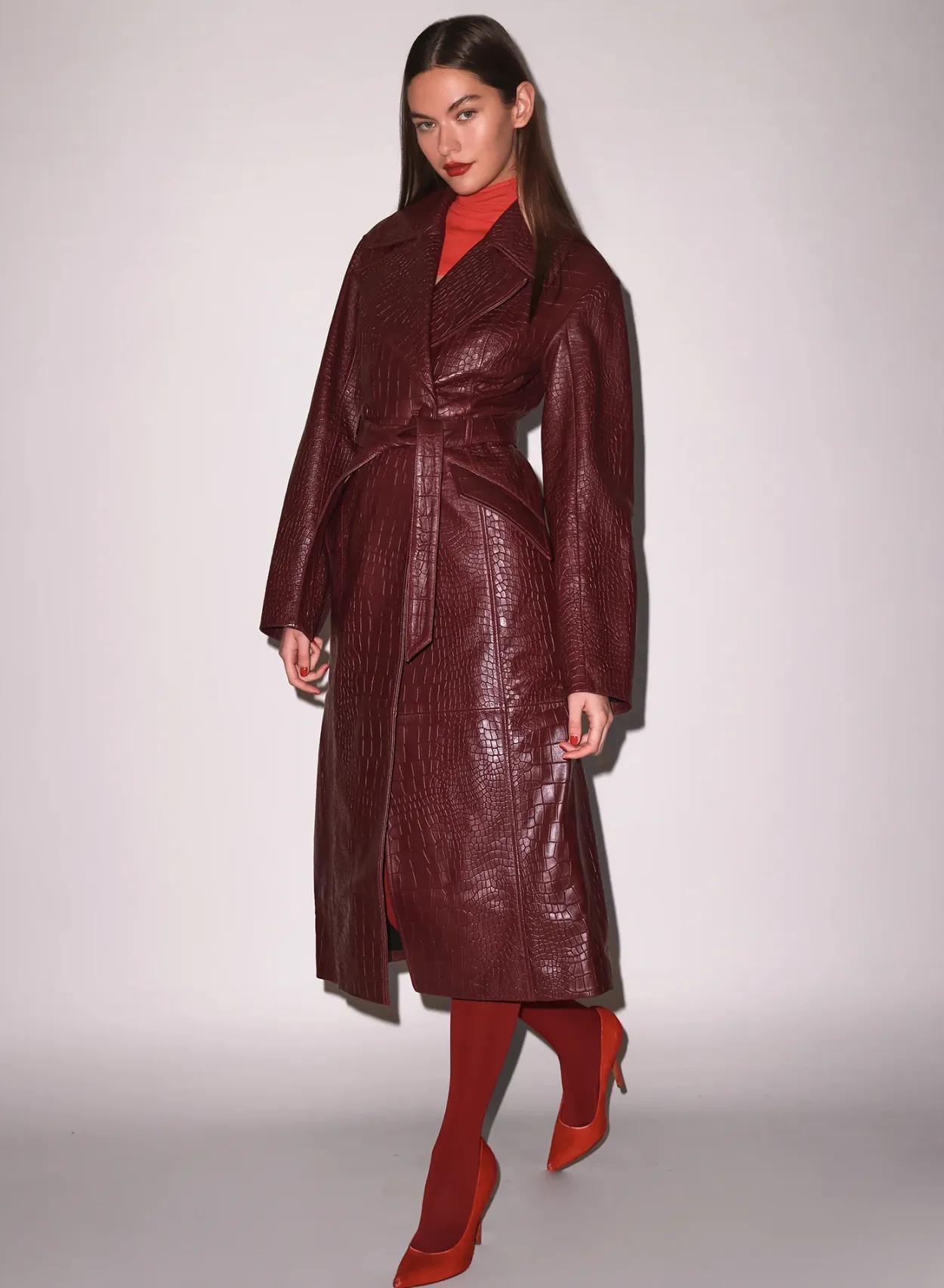 Croc Leather Trench
