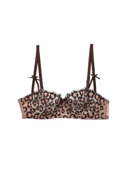 Leopard Embroidery Balconette Bra
