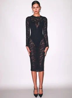 Le Stretch Lace Long Sleeve Dress