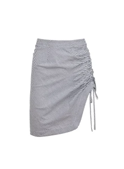 Poplin Draped Ruched Skirt