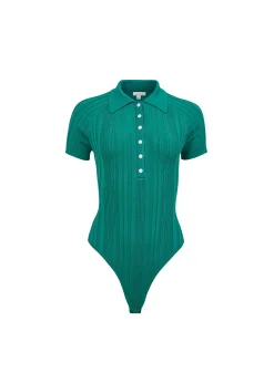 Rib Polo Bodysuit