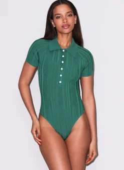 Rib Polo Bodysuit