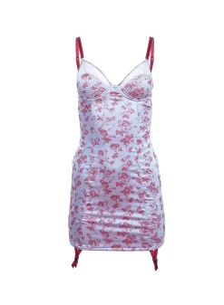 Rose Jacquard Bebe Slip Dress