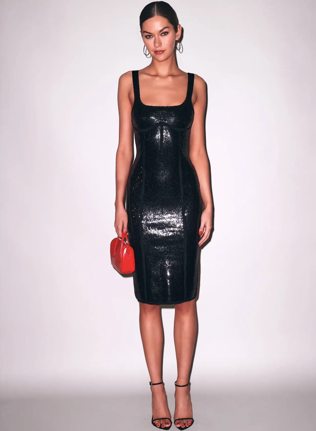 Sequin Knit Bodycon Midi Dress