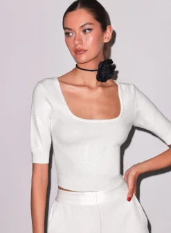 Sequin Knit Scoop Neck Top