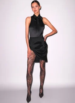 Silk Blouson Bodysuit