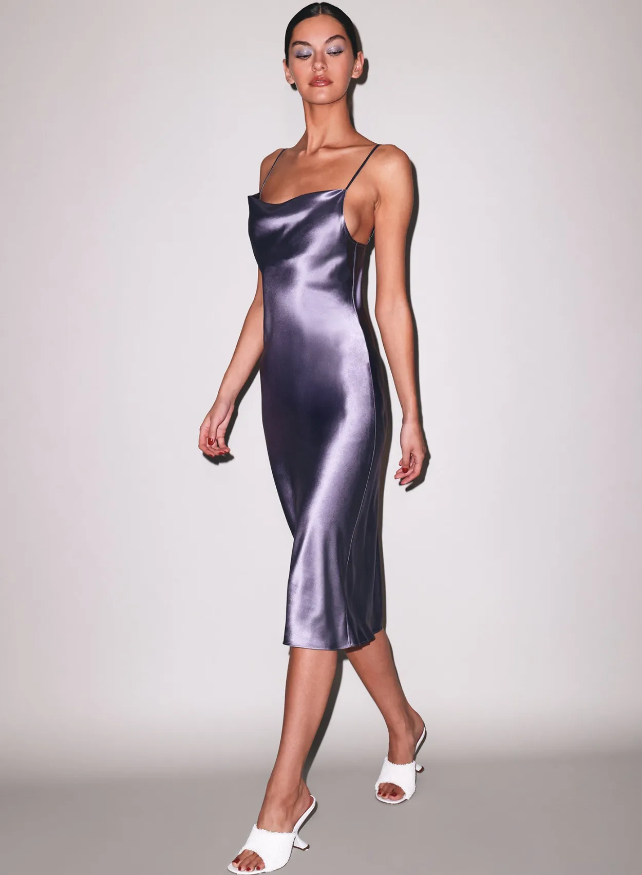 Silk Cowl Slip Dress