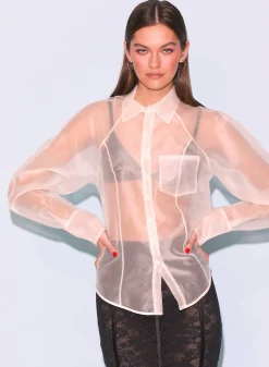Silk Organza Button Down