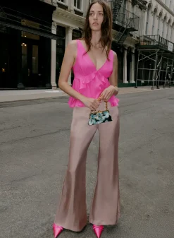 Silk Ruffle Top