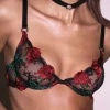 Vampire Rose Embroidery Demi Bra