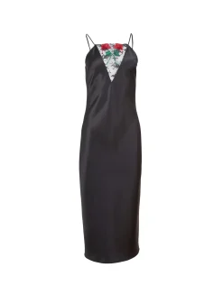 Vampire Rose Embroidery Slip Dress